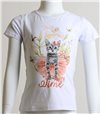 Παιδική κοντομάνικη μπλούζα με σχέδιο γατάκι (Λευκό)