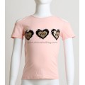 Παιδική κοντομάνικη μπλούζα με καρδούλες (Σομόν)