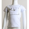 Παιδική κοντομάνικη μπλούζα με πέρλες (Λευκό)