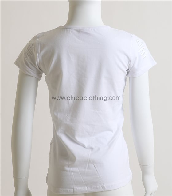 Παιδική κοντομάνικη μπλούζα με σχέδιο σκυλάκι (Λευκό)