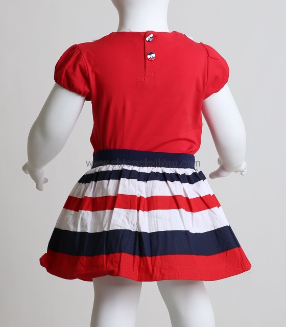 Βρεφικό σετ μπλούζα - φούστα με σχέδιο παπουτσάκια (Κόκκινο)