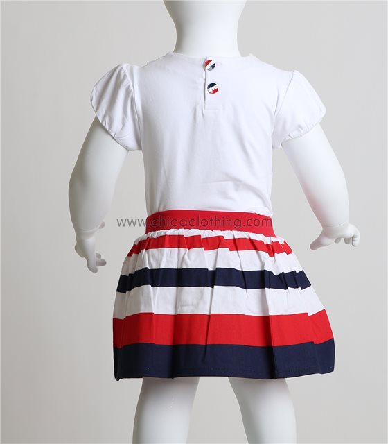 Βρεφικό σετ μπλούζα - φούστα με σχέδιο παπουτσάκια (Λευκό)