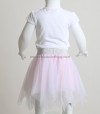 Βρεφικό σετ μπλούζα - φούστα τούλι με πέρλες (Ροζ)