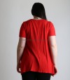 Κοντομάνικη μπλούζα ριπ (Κόκκινο)