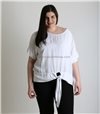 Λευκή μπλούζα με δέσιμο oversized