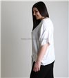 Λευκή μπλούζα με δέσιμο oversized