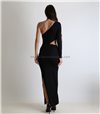 Φόρεμα μαύρο μακρύ με ενα μανίκι