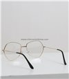 Χρυσά μεταλλικά πολύγωνα γυαλιά με διαφανές φακό