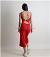 Ολόσωμη φόρμα ριπ τιράντα με σχέδιο στην πλάτη (Κόκκινο)