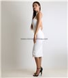 Midi αμάνικο εφαρμοστό φόρεμα Λευκό