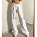 Ψηλόμεσο παντελόνι oversized (Λευκό)