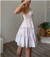 Φλοράλ φόρεμα μίνι rea (Εκρού)