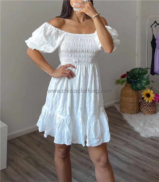 Φόρεμα με σφηκοφωλιά bethany (Σιέλ)