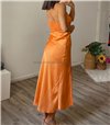 Σατέν φόρεμα κρουαζέ serena (Πορτοκαλί)