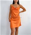 Σατέν φόρεμα darya (Πορτοκαλί)