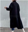 Μακρύ παλτό με τσέπες (Μαύρο)