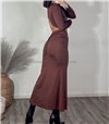 Μάξι φόρεμα με σούρες εξώπλατο (Μαύρο)