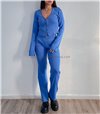 Σετ ριπ παντελόνι - τοπ με φερμουάρ (Μπλε)