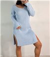 Πλεκτό φόρεμα midi (Γαλάζιο)