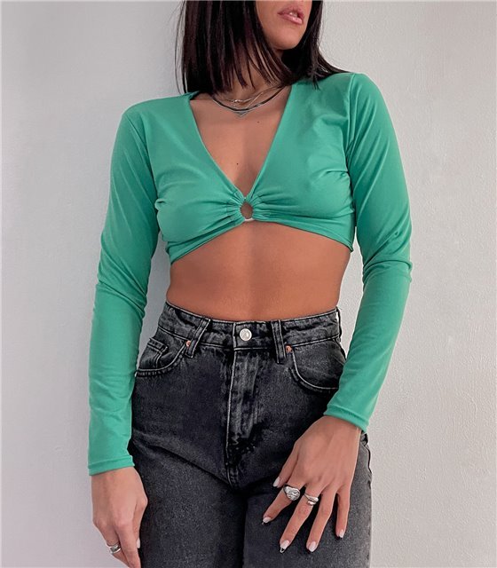 Crop top με κρίκο (Πράσινο)