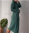 Πλεκτό φόρεμα με κουκούλα (Πράσινο)