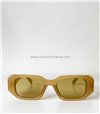 Γυαλιά ηλίου με πολύγωνο σκελετό και καφέ φακό (Μπεζ)
