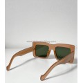 Γυαλιά ηλίου τετράγωνα με πράσινο φακό (Μπεζ)