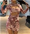 Μίνι φόρεμα με σούρα Joanna (Ροζ)