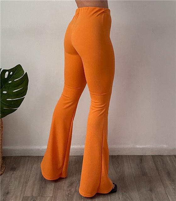 Ψηλόμεση παντελόνα καμπάνα Henley (Πορτοκαλί)