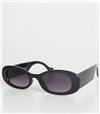 Στρόγγυλα γυαλιά ηλίου κοκάλινα με μαύρο φακό (Μαύρο)