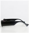 Στρόγγυλα γυαλιά ηλίου κοκάλινα με μαύρο φακό (Μαύρο)