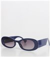 Στρόγγυλα γυαλιά ηλίου κοκάλινα με μαύρο φακό (Μπλε)
