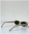 Γυαλιά ηλίου στρόγγυλα με πράσινο φακό (Μπεζ)