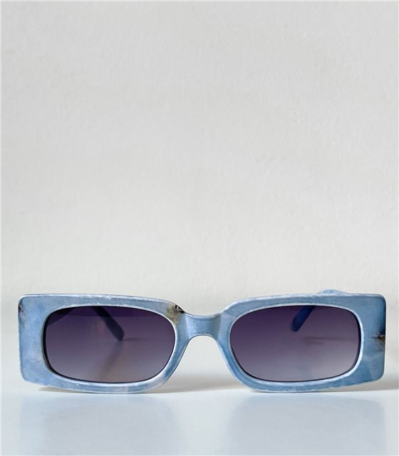 Ορθογώνια γυαλιά ηλίου κοκάλινα tie dye (Μπλε)