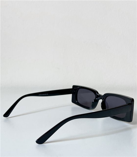 Ορθογώνια γυαλιά ηλίου κοκάλινα (Μαύρο)