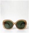Στρόγγυλα γυαλιά ηλίου με πράσινο φακό (Μπεζ)