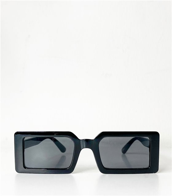 Γυαλιά ηλίου ορθογώνια με μαύρο φακό (Μαύρο)