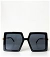 Τετράγωνα γυαλιά ηλίου με μαύρο φακό (Μαύρο)