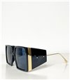 Γυαλιά ηλίου τετράγωνα με χρυσή λεπτομέρεια (Μαύρο)