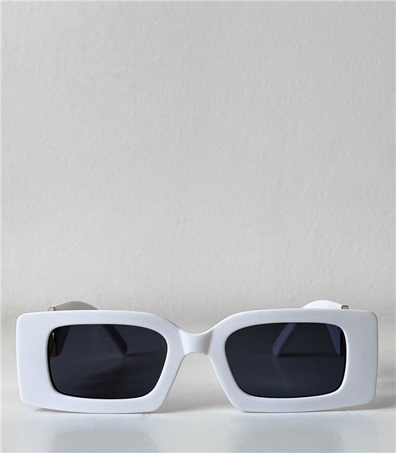 Γυαλιά ηλίου τετράγωνα με σχέδιο στο πλάι (Λευκό)
