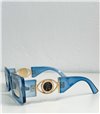 Γυαλιά ηλίου τετράγωνα με σχέδιο στο πλάι (Μπλε)