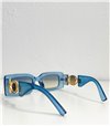 Γυαλιά ηλίου τετράγωνα με σχέδιο στο πλάι (Μπλε)