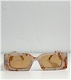 Γυαλιά ηλίου τετράγωνα με σχέδιο στο πλάι (Μπεζ)