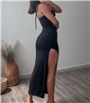 Midi φόρεμα με κρίκο (Μαύρο)