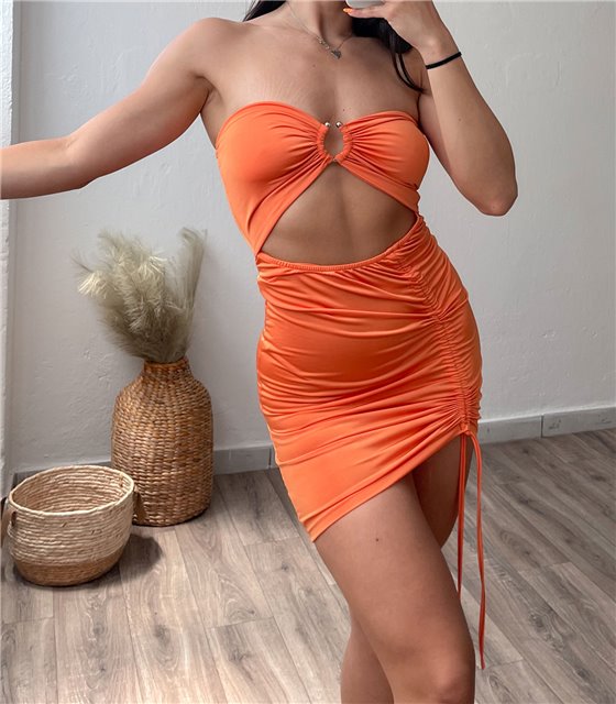 Φόρεμα μίνι με κρίκο (Πορτοκαλί)