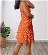 Φόρεμα φλοράλ σατέν Davina (Πορτοκαλί)