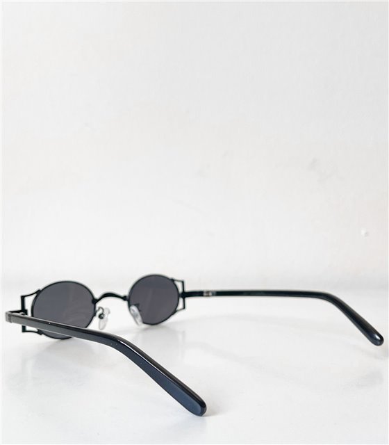 Γυαλιά ηλίου στρόγγυλα με μαύρο φακό (Μαύρο)