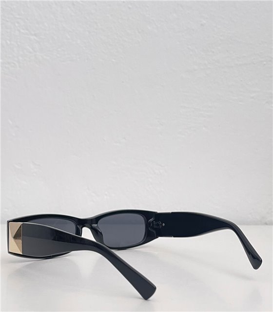 Γυαλιά ηλίου κοκάλινα με χρυσή λεπτομέρεια (Μαύρο)