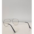 Ασημί μεταλλικά γυαλιά με διαφανές φακό