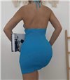 Φόρεμα πλεκτό εξώπλατο (Μπλε)